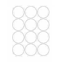 40313 - Label Size 56mm dia - 12 label(s) per sheet 40313 - Label Size 56mm dia - 12 label(s) per sheet