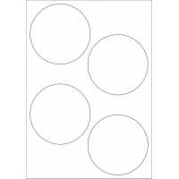 40592 - Label Size 100mm dia - 4 label(s) per sheet 40592 - Label Size 100mm dia - 4 label(s) per sheet