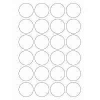 40666 - Label Size 43mm dia - 24 label(s) per sheet 40666 - Label Size 43mm dia - 24 label(s) per sheet