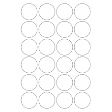 40666 - Label Size 43mm dia - 24 label(s) per sheet 